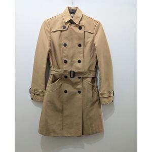 ZARA Double Breasted Water Repellent Trench Coat Women's Size XS